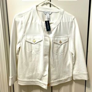 White House Black market white three-quarter sleeve jacket